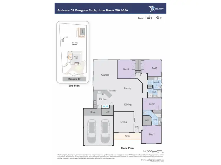 Floorplan of Homely house listing, 52 Dongara Circle, Jane Brook WA 6056