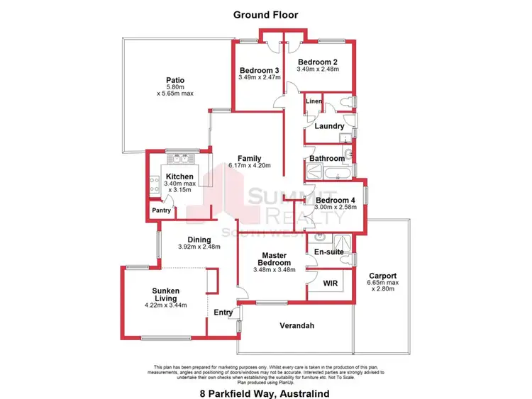 Floorplan of Homely house listing, 8 Parkfield Way, Australind WA 6233