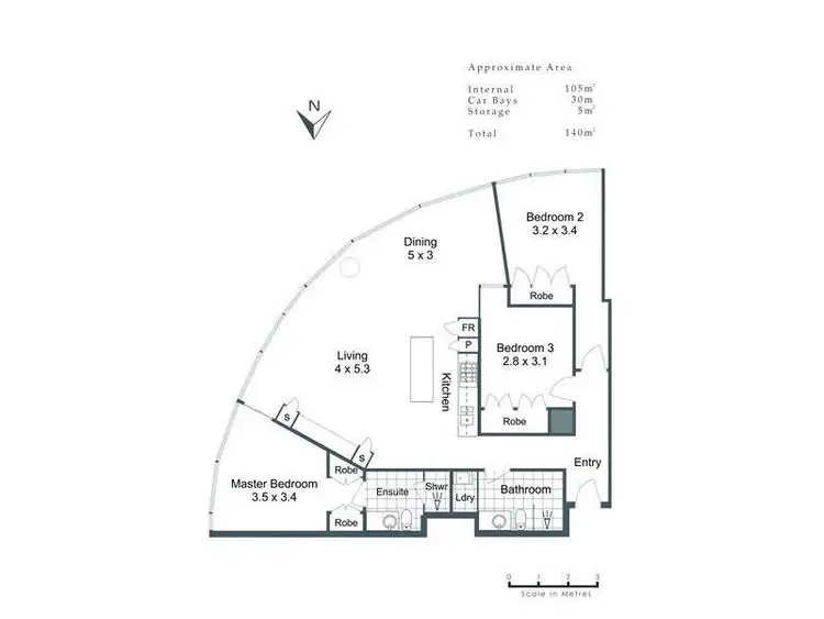 Floorplan of Homely apartment listing, 2006/1 Geoffrey Bolton Avenue, Perth WA 6000