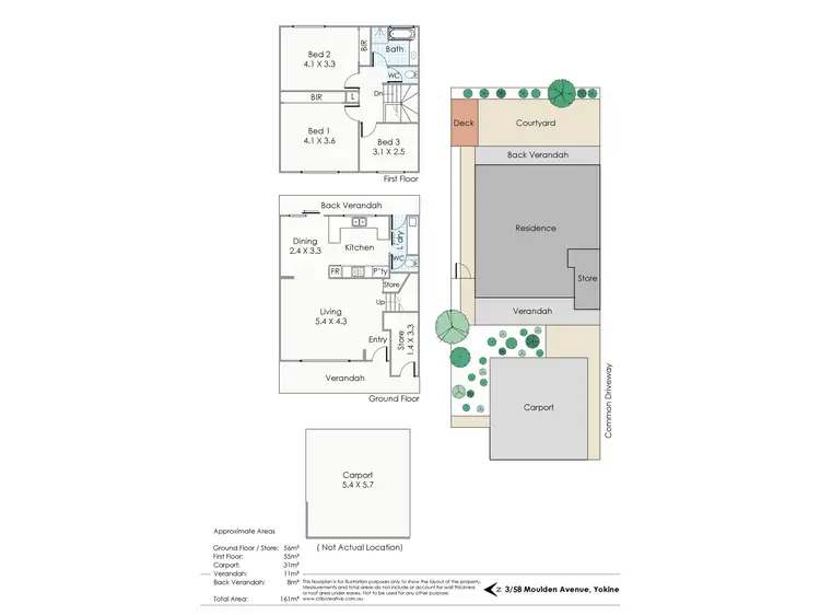 Floorplan of Homely townhouse listing, 3/58 Moulden Avenue, Yokine WA 6060