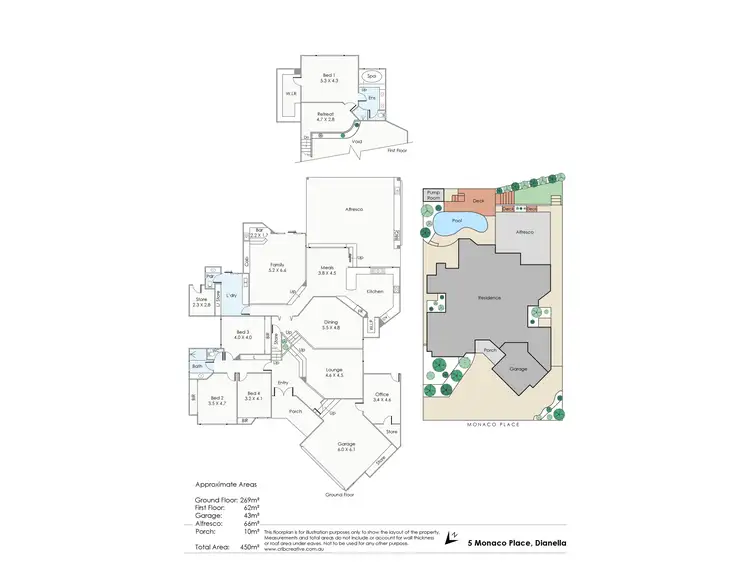 Floorplan of Homely house listing, 5 Monaco Place, Dianella WA 6059