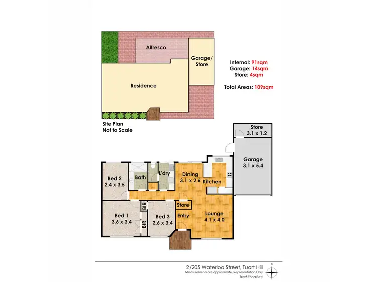 Floorplan of Homely villa listing, 2/205 Waterloo Street, Tuart Hill WA 6060