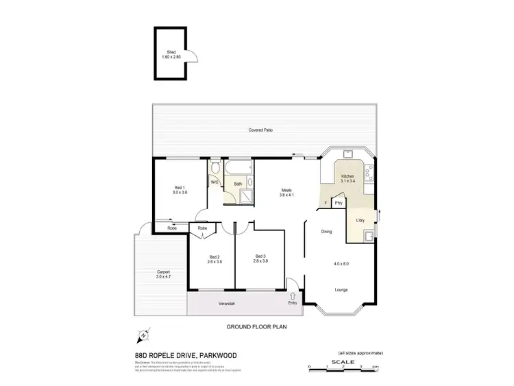 Floorplan of Homely villa listing, 88D Ropele Drive, Parkwood WA 6147