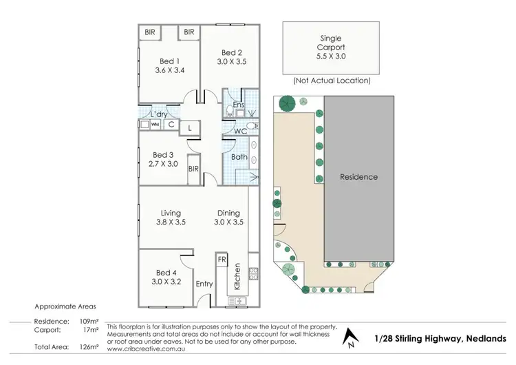 Floorplan of Homely house listing, 1/28 Stirling Highway, Nedlands WA 6009