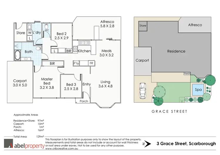 Floorplan of Homely villa listing, 3 Grace Street, Scarborough WA 6019