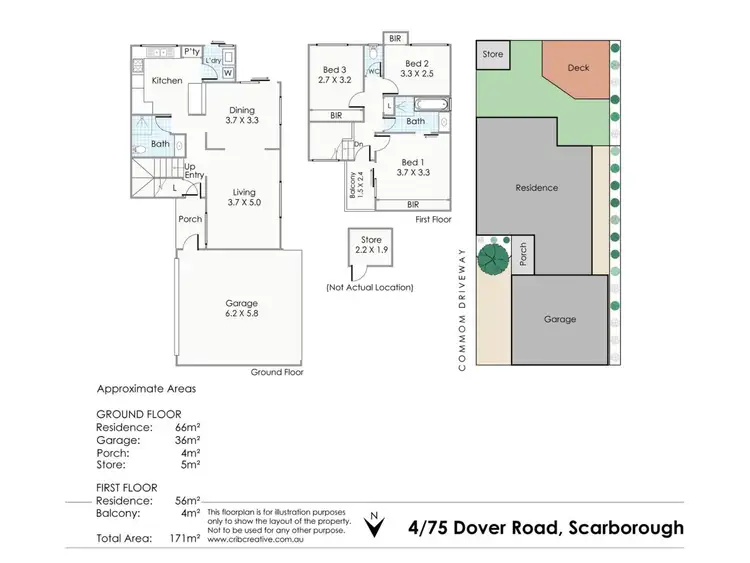 Floorplan of Homely townhouse listing, 4/75 Dover Road, Scarborough WA 6019