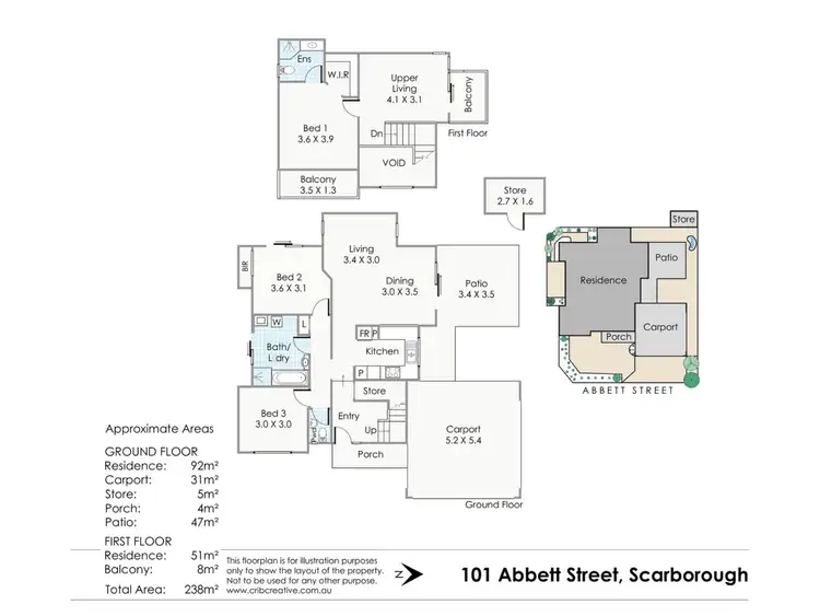 Floorplan of Homely townhouse listing, 101 Abbett Street, Scarborough WA 6019