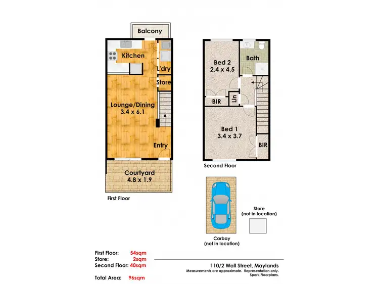 Floorplan of Homely townhouse listing, 110/2 Wall Street, Maylands WA 6051