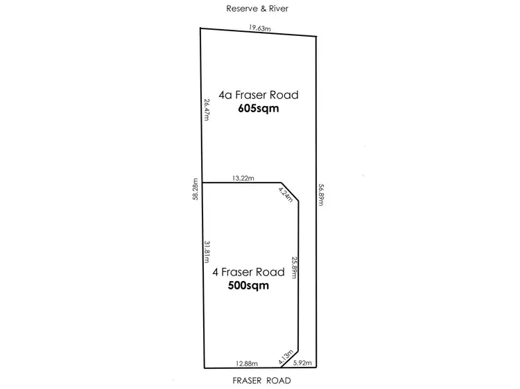 Floorplan of Homely land listing, 4 and 4a Fraser Road, Applecross WA 6153