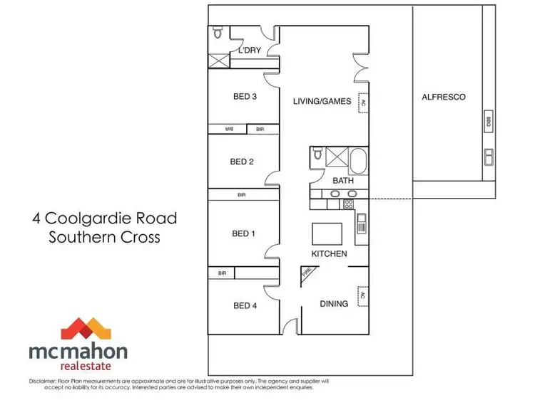 Floorplan of Homely house listing, 4 Coolgardie Road, Southern Cross WA 6426
