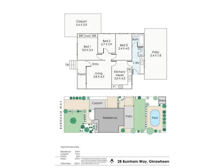 Floorplan of Homely semi-detached listing, 2B Burnham Way, Girrawheen WA 6064