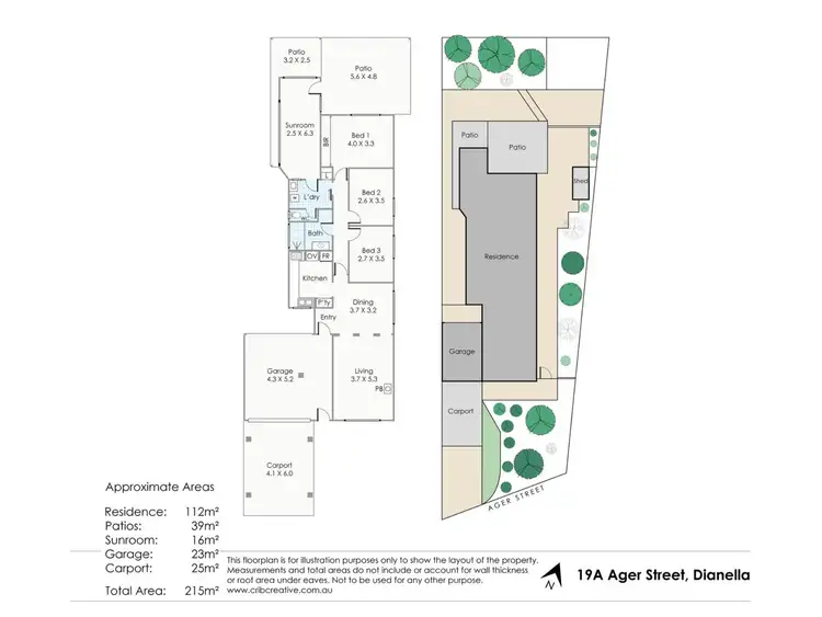 Floorplan of Homely semi-detached listing, 19A Ager Street, Dianella WA 6059
