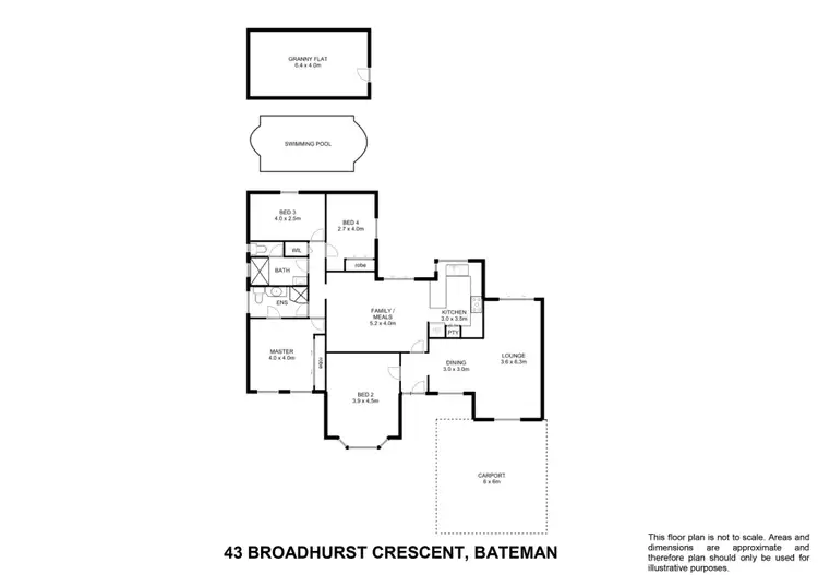 Floorplan of Homely house listing, 43 Broadhurst Crescent, Bateman WA 6150