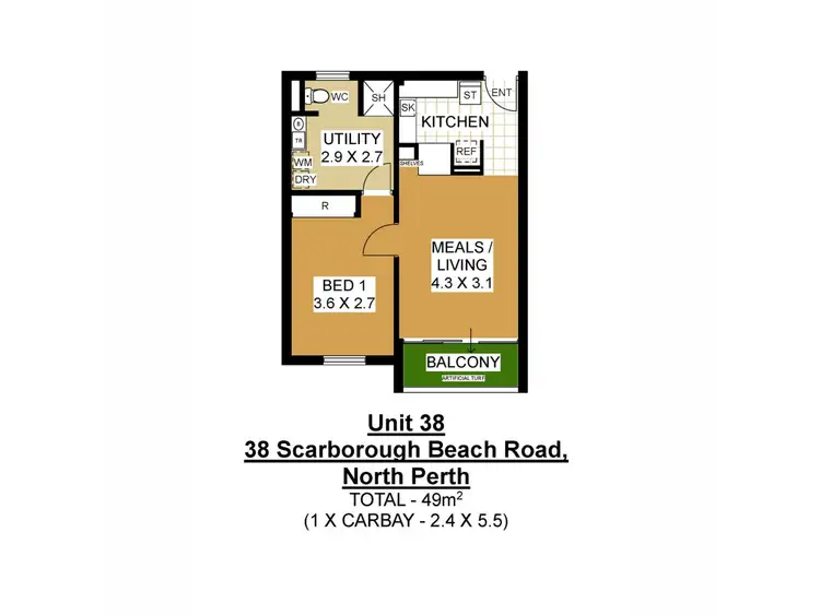 Floorplan of Homely unit listing, 38/38 Scarborough Beach Road, North Perth WA 6006