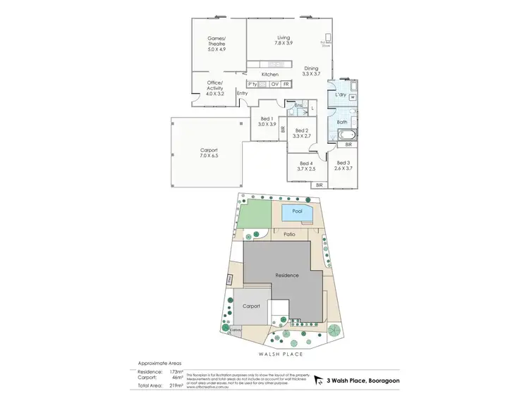 Floorplan of Homely house listing, 3 Walsh Place, Booragoon WA 6154