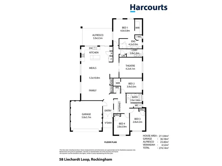 Floorplan of Homely house listing, 58 Liechardt Loop, Rockingham WA 6168