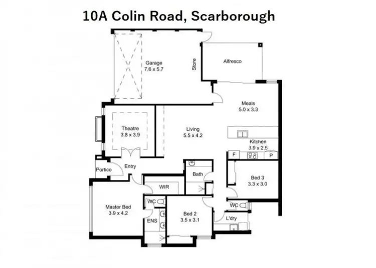 Floorplan of Homely villa listing, 10A Colin Road, Scarborough WA 6019