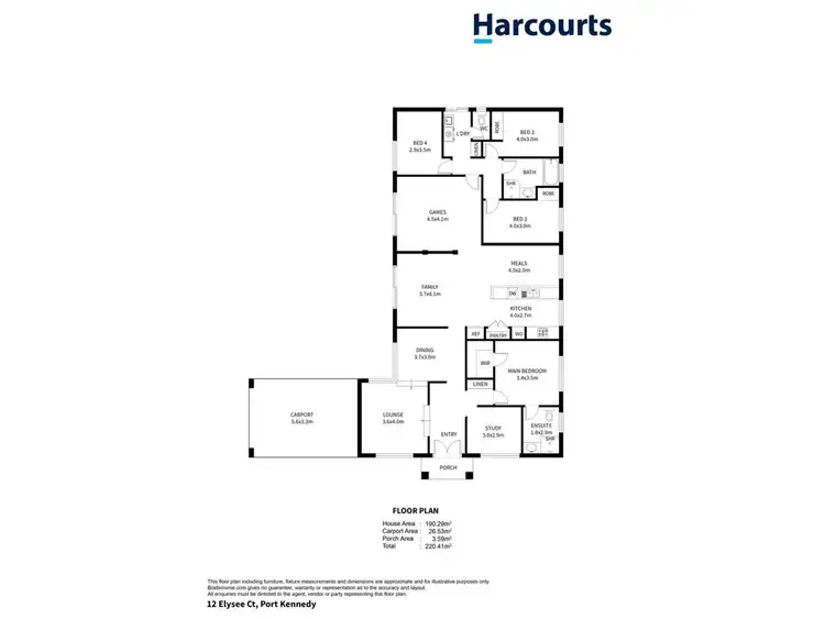 Floorplan of Homely house listing, 12 Elysee Court, Port Kennedy WA 6172
