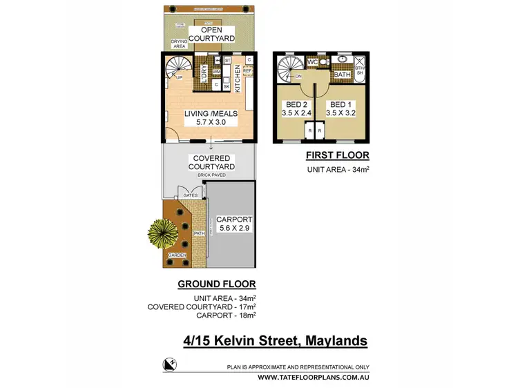 Floorplan of Homely townhouse listing, 4/15 Kelvin Street, Maylands WA 6051