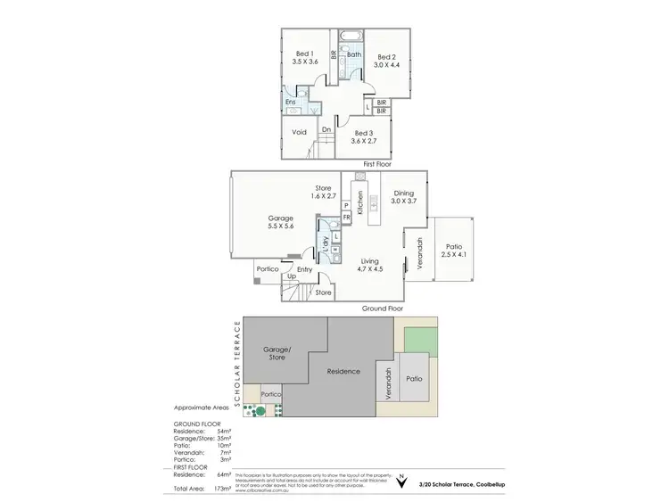 Floorplan of Homely townhouse listing, 3/20 Scholar Terrace, Coolbellup WA 6163