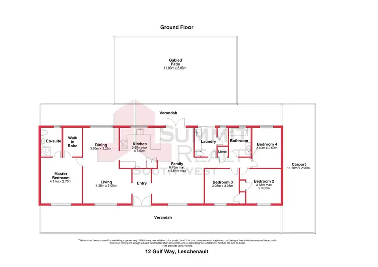 Floorplan of Homely house listing, 12 Gulf Way, Leschenault WA 6233