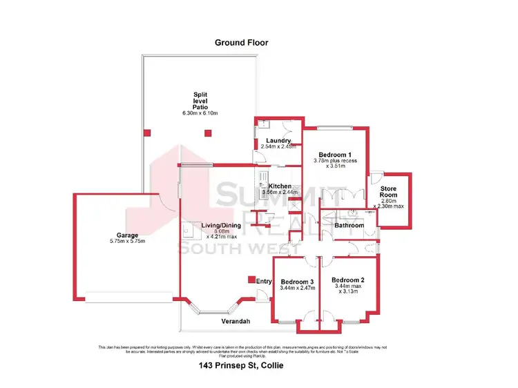 Floorplan of Homely house listing, 143 Prinsep Street, Collie WA 6225