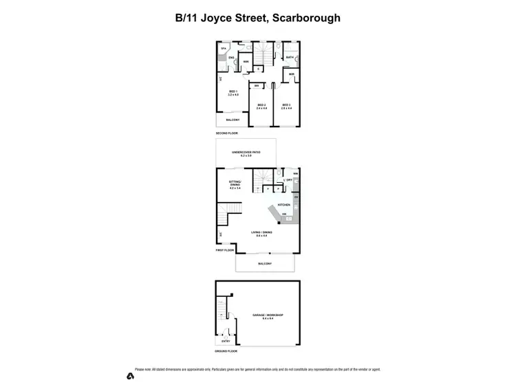 Floorplan of Homely townhouse listing, 11B Joyce Street, Scarborough WA 6019