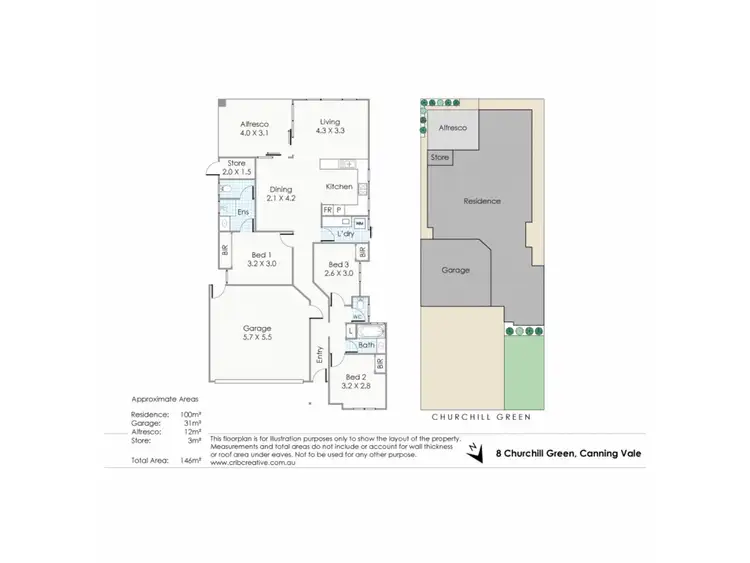 Floorplan of Homely house listing, 8 Churchill Green, Canning Vale WA 6155
