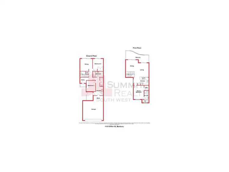 Floorplan of Homely townhouse listing, 11/3 Clifton Street, Bunbury WA 6230