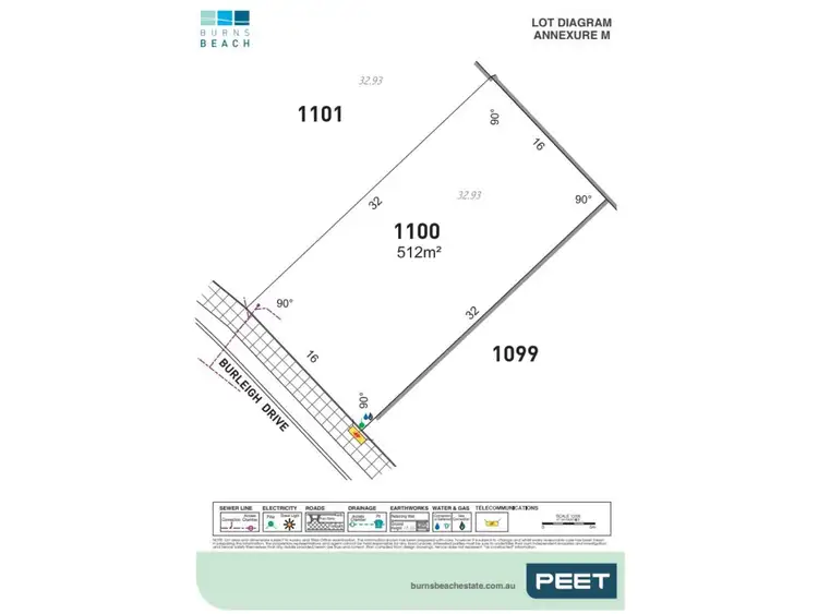 Floorplan of Homely land listing, Lot 1100, Burleigh Drive, Burns Beach WA 6028