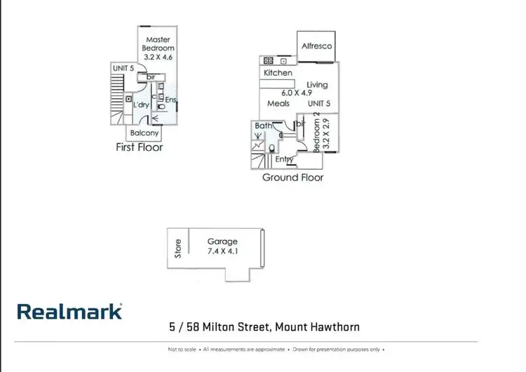 Floorplan of Homely townhouse listing, 5/58 Milton Street, Mount Hawthorn WA 6016