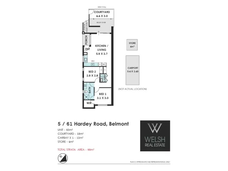 Floorplan of Homely apartment listing, 5/61 Hardey Road, Belmont WA 6104