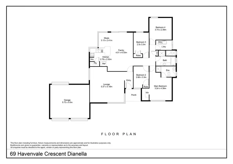 Floorplan of Homely house listing, 69 Havenvale Crescent, Dianella WA 6059