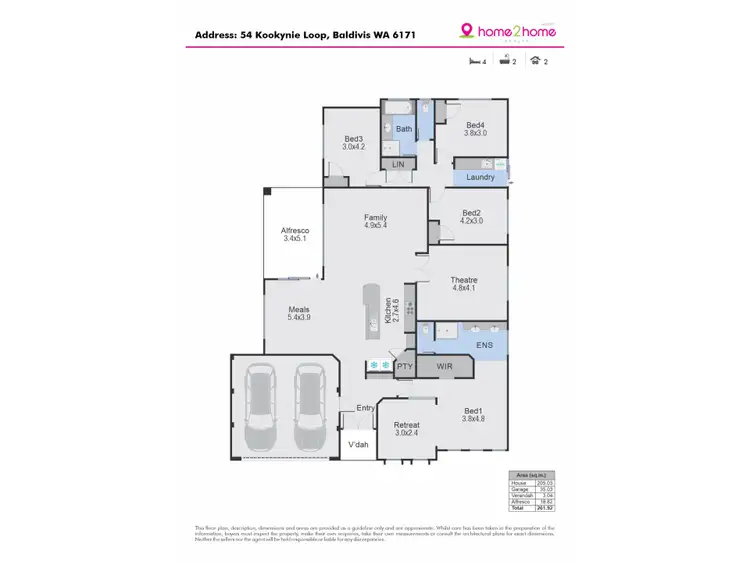 Floorplan of Homely house listing, 54 Kookynie Loop, Baldivis WA 6171