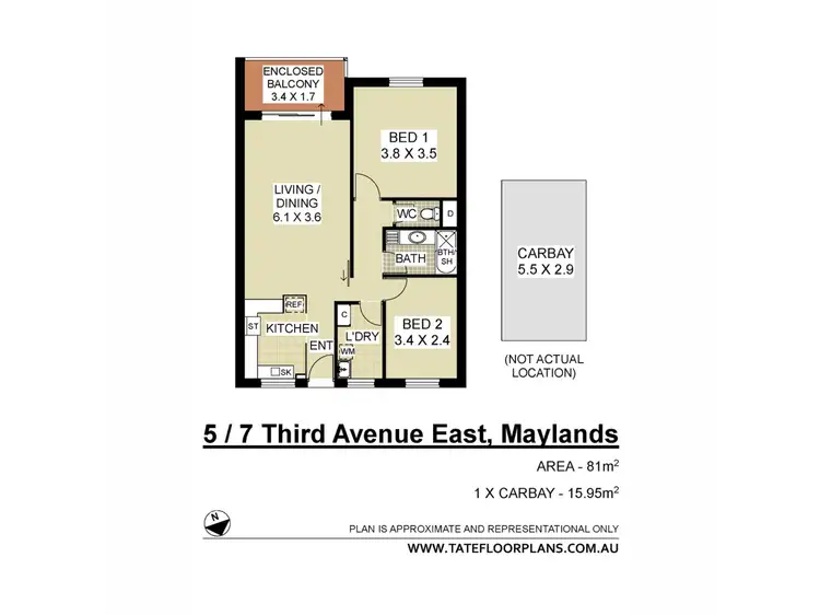 Floorplan of Homely unit listing, 5/7 Third Avenue East, Maylands WA 6051