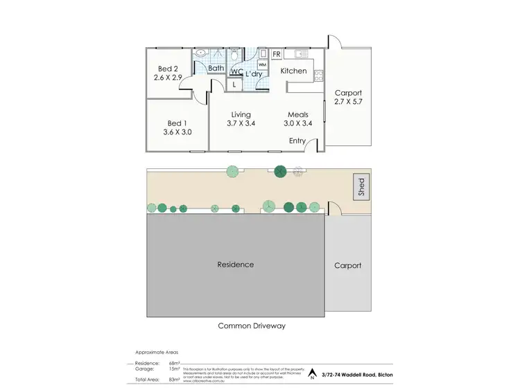 Floorplan of Homely villa listing, 3/72 Waddell Road, Bicton WA 6157