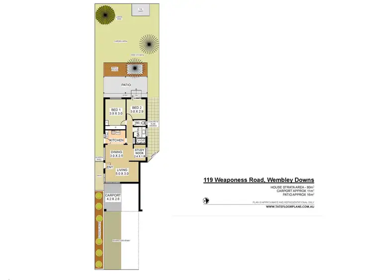 Floorplan of Homely semi-detached listing, 119 Weaponess Road, Wembley Downs WA 6019