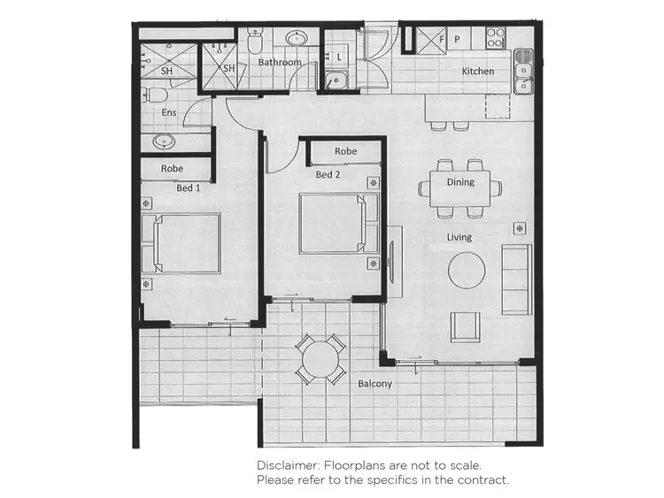 Floorplan of Homely apartment listing, 208, 50 Pimlico Crescent, Wellard WA 6170