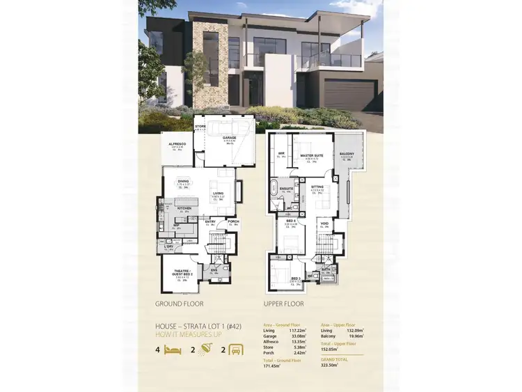 Floorplan of Homely townhouse listing, 1/42 Emmerson Street, North Perth WA 6006