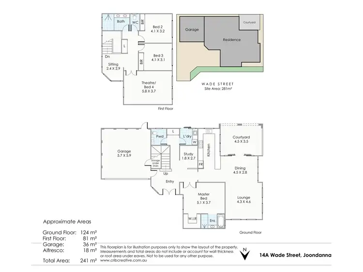 Floorplan of Homely townhouse listing, 14A Wade Street, Joondanna WA 6060