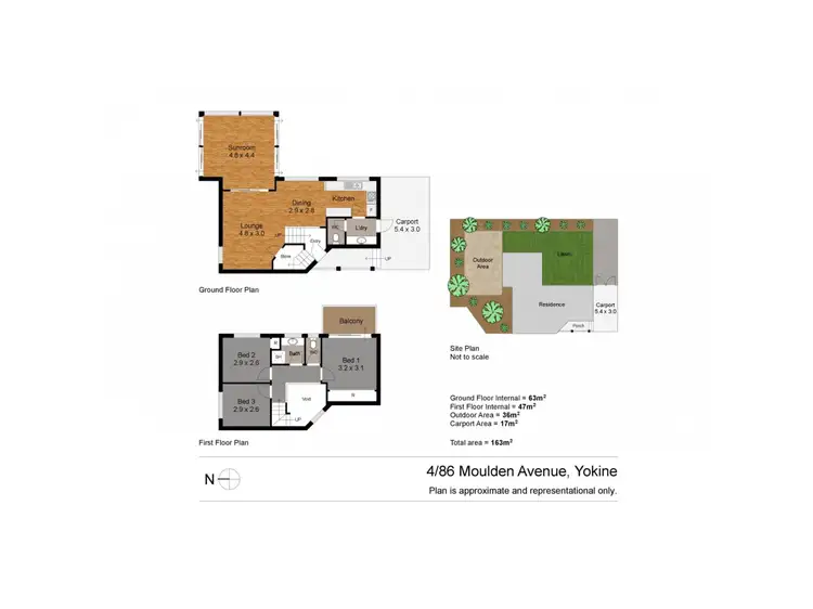 Floorplan of Homely townhouse listing, 4/86 Moulden Avenue, Yokine WA 6060