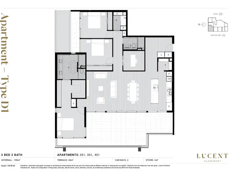 Floorplan of Homely apartment listing, 201/5 Davies Road, Claremont WA 6010