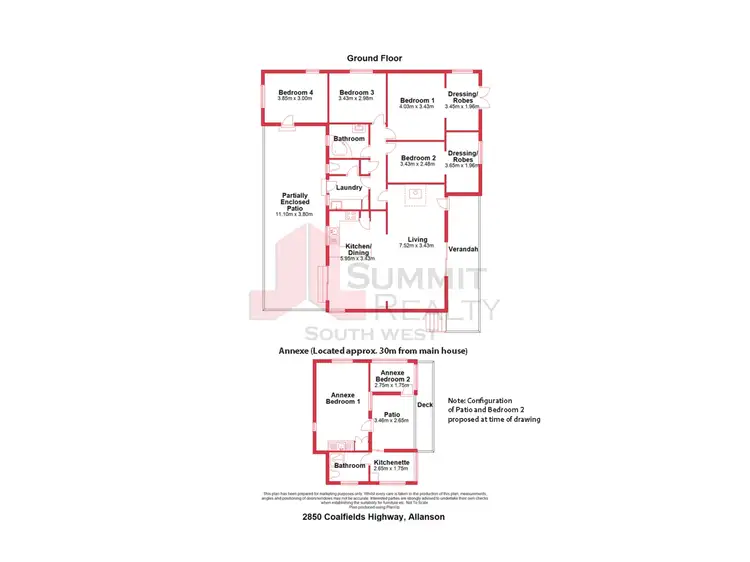 Floorplan of Homely land listing, 2850 Coalfields Road, Allanson WA 6225