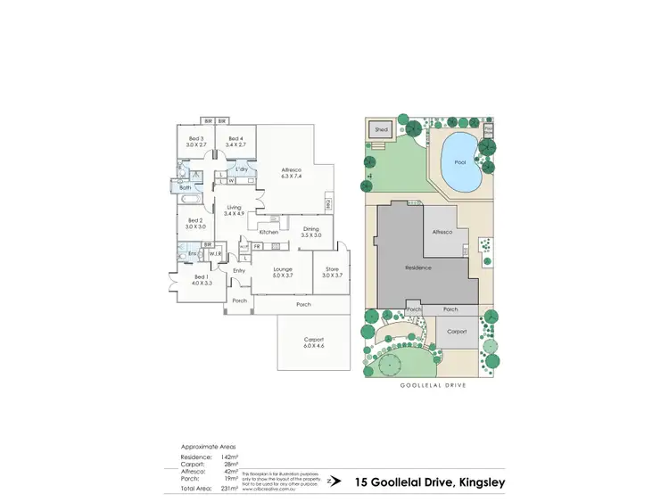 Floorplan of Homely house listing, 15 Goollelal Drive, Kingsley WA 6026