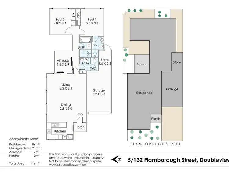 Floorplan of Homely unit listing, 5/132 Flamborough Street, Doubleview WA 6018