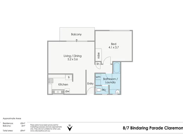 Floorplan of Homely unit listing, 8/7 Bindaring Parade, Claremont WA 6010