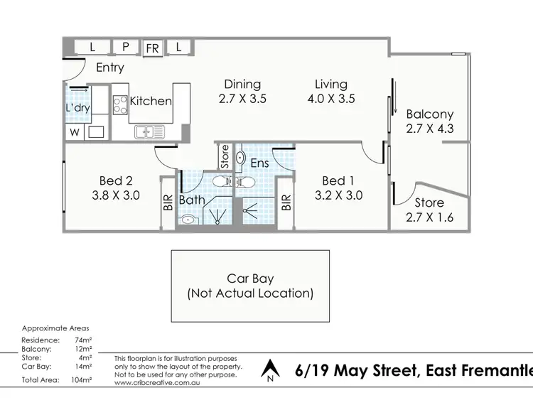 Floorplan of Homely unit listing, 6/19 May Street, East Fremantle WA 6158