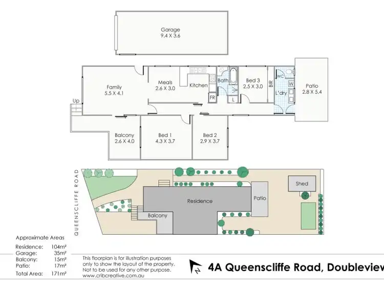 Floorplan of Homely semi-detached listing, 4A Queenscliffe Road, Doubleview WA 6018