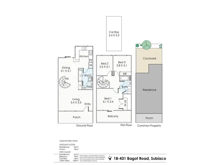 Floorplan of Homely townhouse listing, 18/431 Bagot Road, Subiaco WA 6008