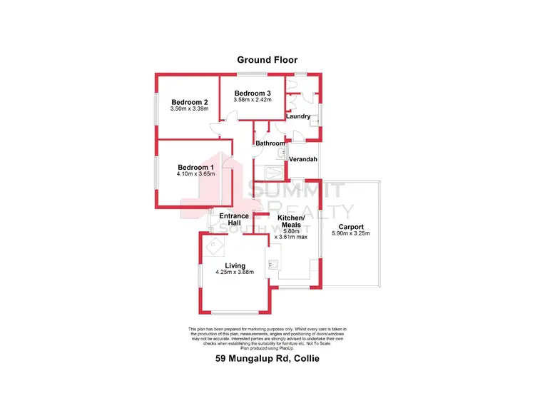 Floorplan of Homely house listing, 59 Mungalup Road, Collie WA 6225